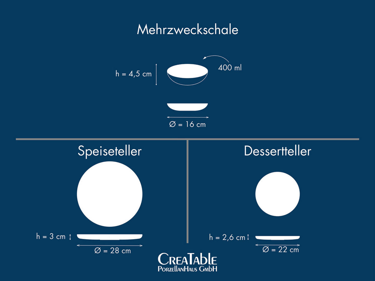 CreaTable Tafelservice Uno Nordic bunt Steinzeug 12 tlg. Uno Nordic - bunt - CreaTable