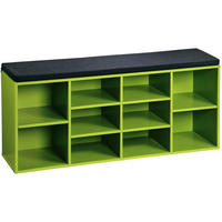 Kesper Schuhregal grün Spanplatte B/H/T: ca. 103,5x48x29,5 cm Schuhregal_mit_Sitzkissen - grün (103,50/48,00/29,50cm) - Kesper