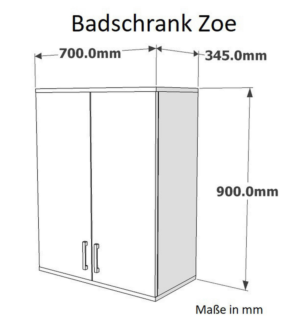 Schrank Zoe B/H/T: ca. 70x90x34,5 cm Zoe - (70,00/90,00/34,50cm) - moebel17