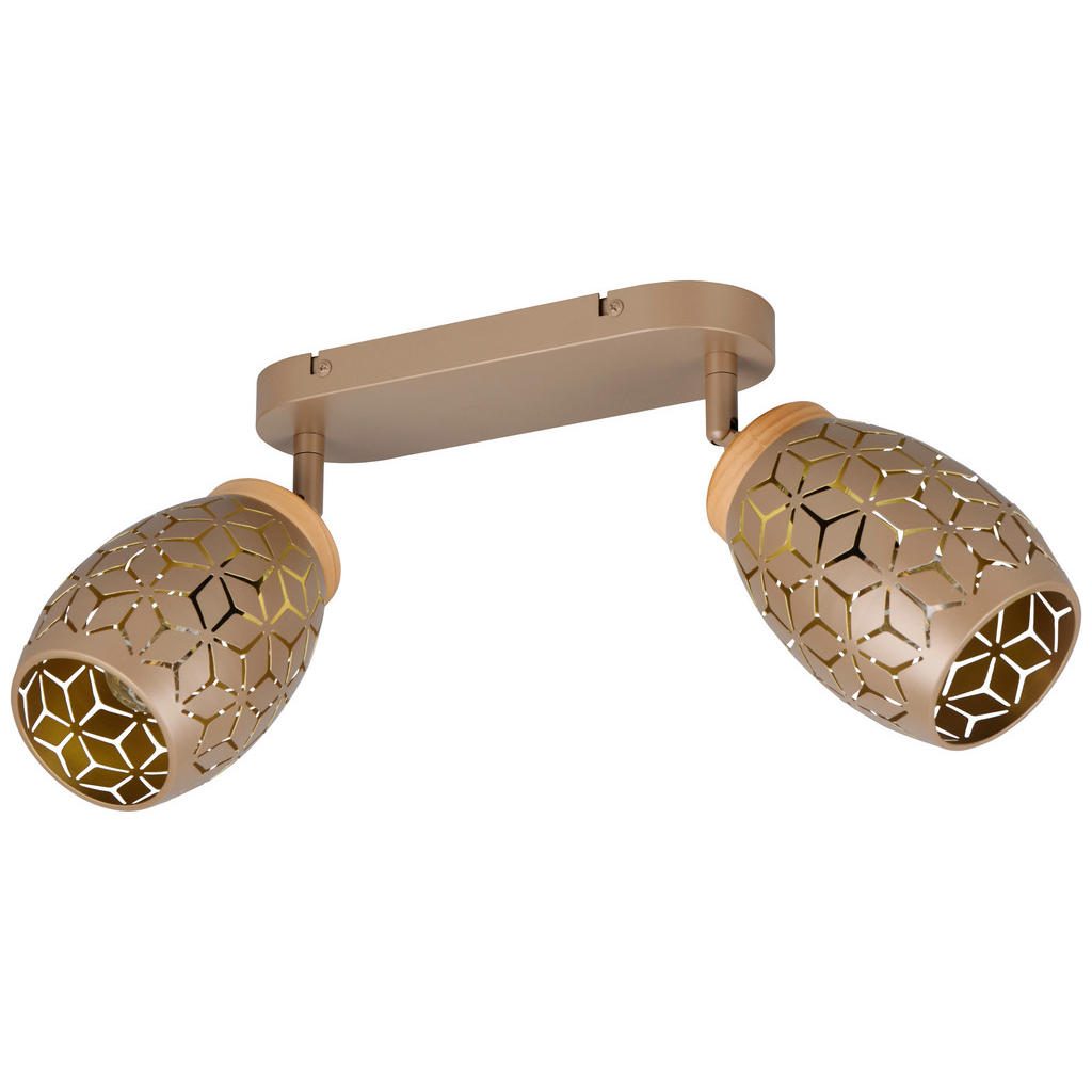 Thumbnail - Reality Leuchten Spots kaffee gold Metall B/H/L: ca. 28x27x12 cm E14 2 Brennstellen