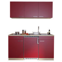 Respekta Singleküche Economy rot matt B/H/T: ca. 150x200x60 cm Economy - Eiche/rot (150,00/200,00/60,00cm) - Respekta