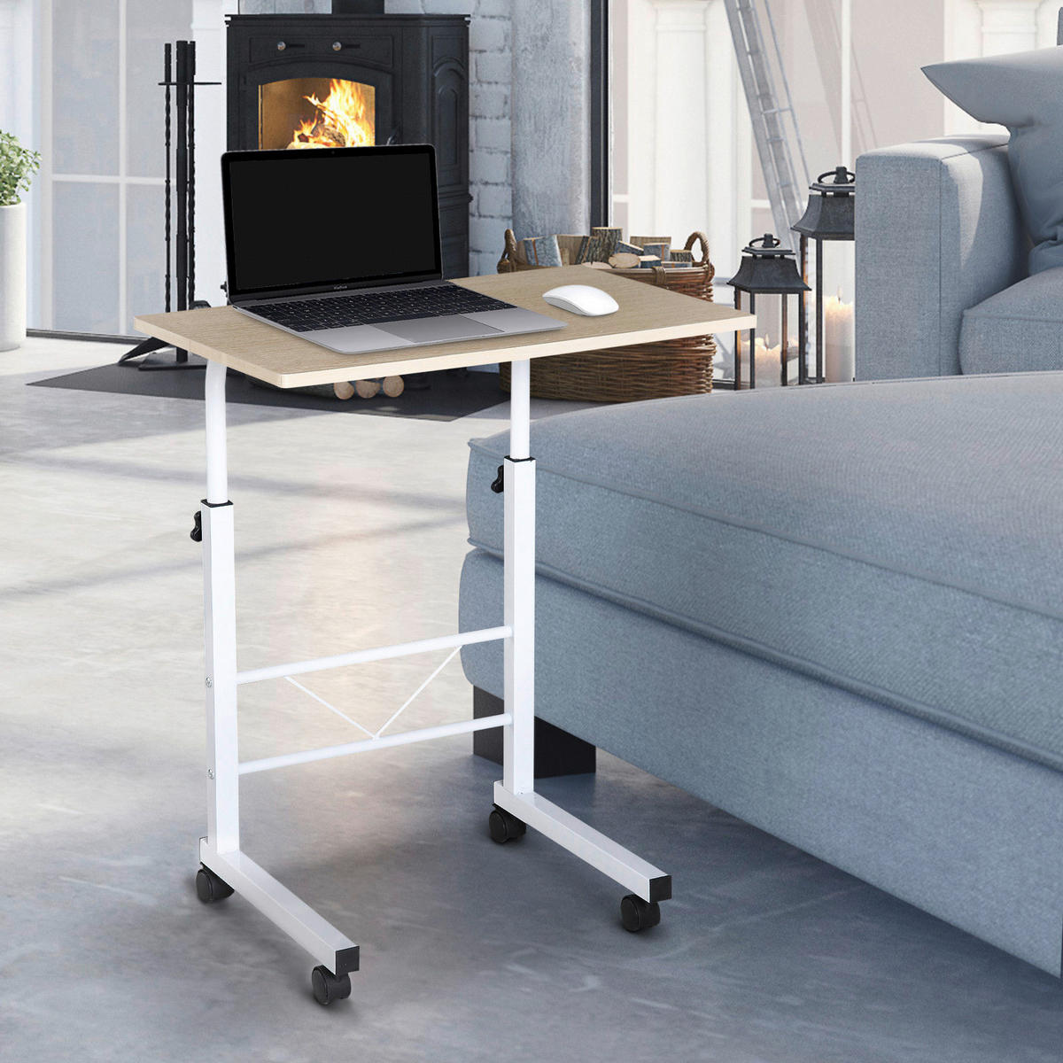 Beistelltisch 836-057 weiß ahorn B/H/T: ca. 60x78x40 cm 836-057 - weiß/ahorn (60,00/78,00/40,00cm) - HOMCOM