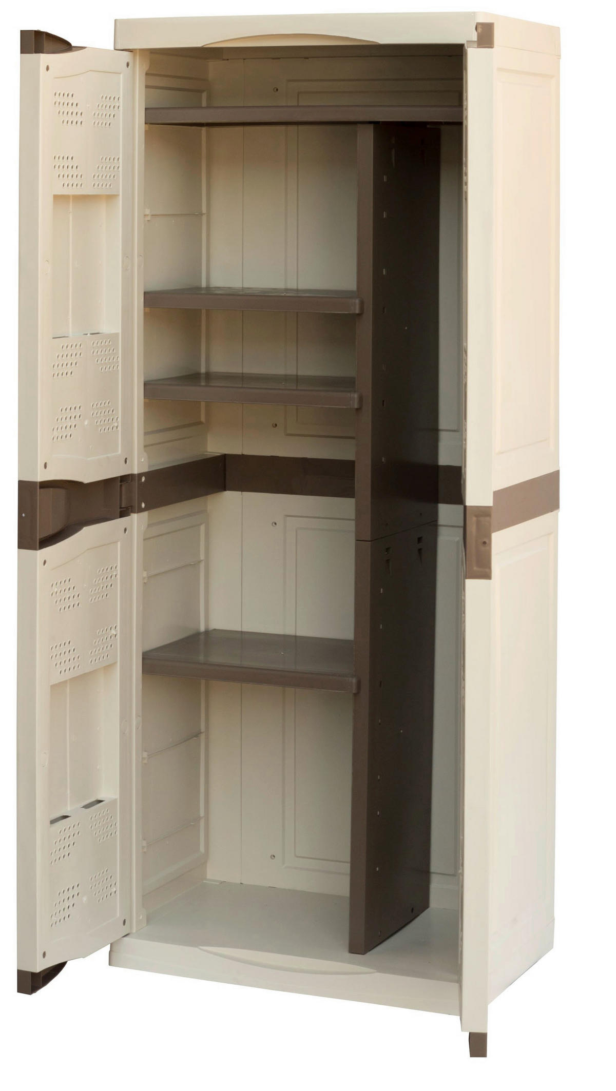 Artplast Kunststoffschrank Evolution beige Polyrattan B/H/L: ca. 47x184x70 cm Evolution - braun/beige (70,00/47,00/184,00cm) - Artplast