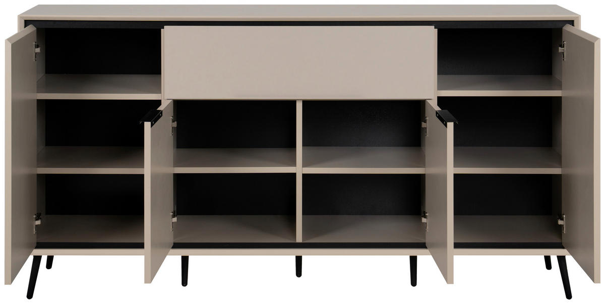 Sideboard Arona sand schwarz B/H/T: ca. 175x90x38 cm Arona - sand/schwarz (175,00/90,00/38,00cm)