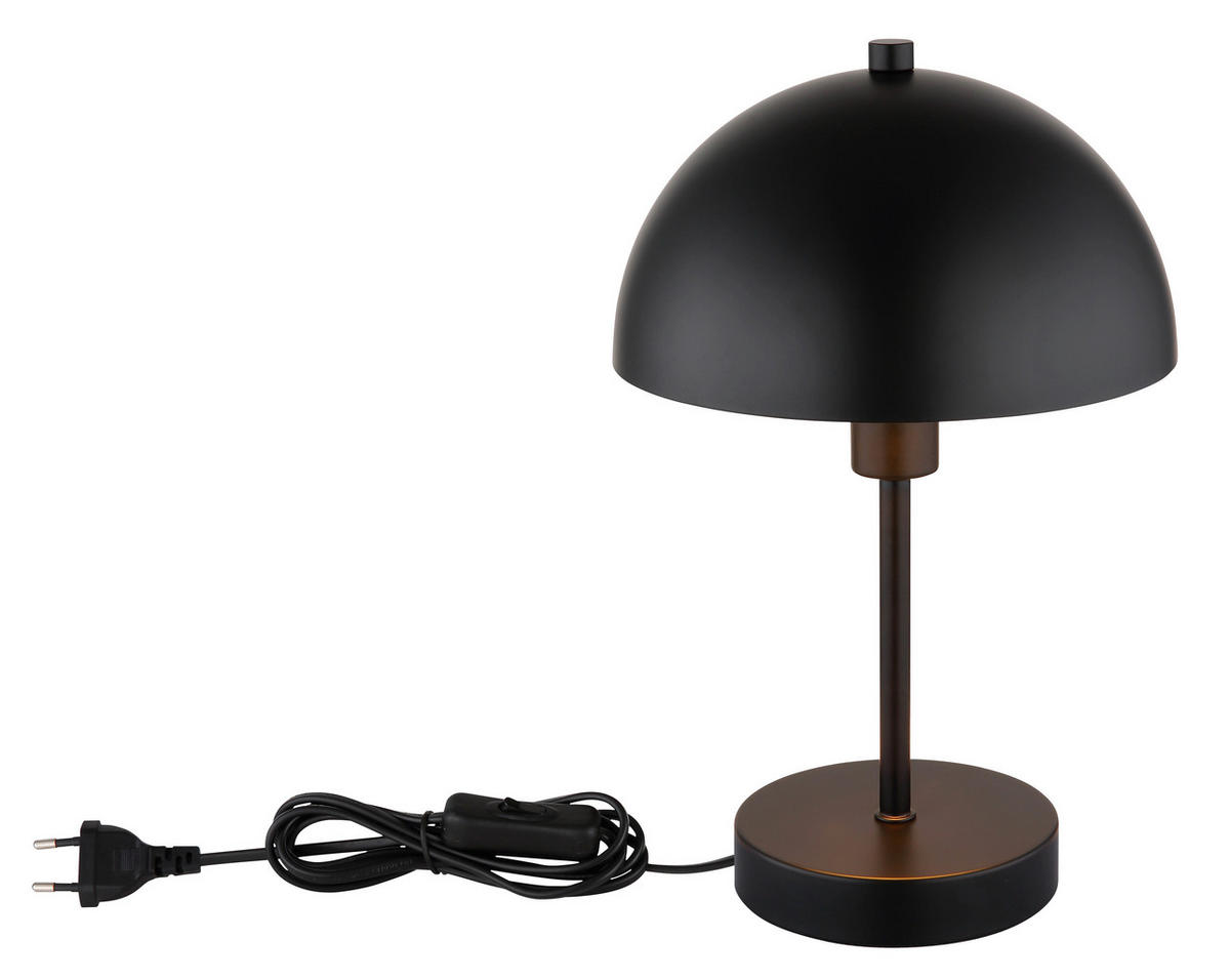 GLOBO Tischleuchte mattschwarz Metall H/D: ca. 31x20 cm E14 1 Brennstellen Atoma - mattschwarz (20,00/31,00cm) - GLOBO