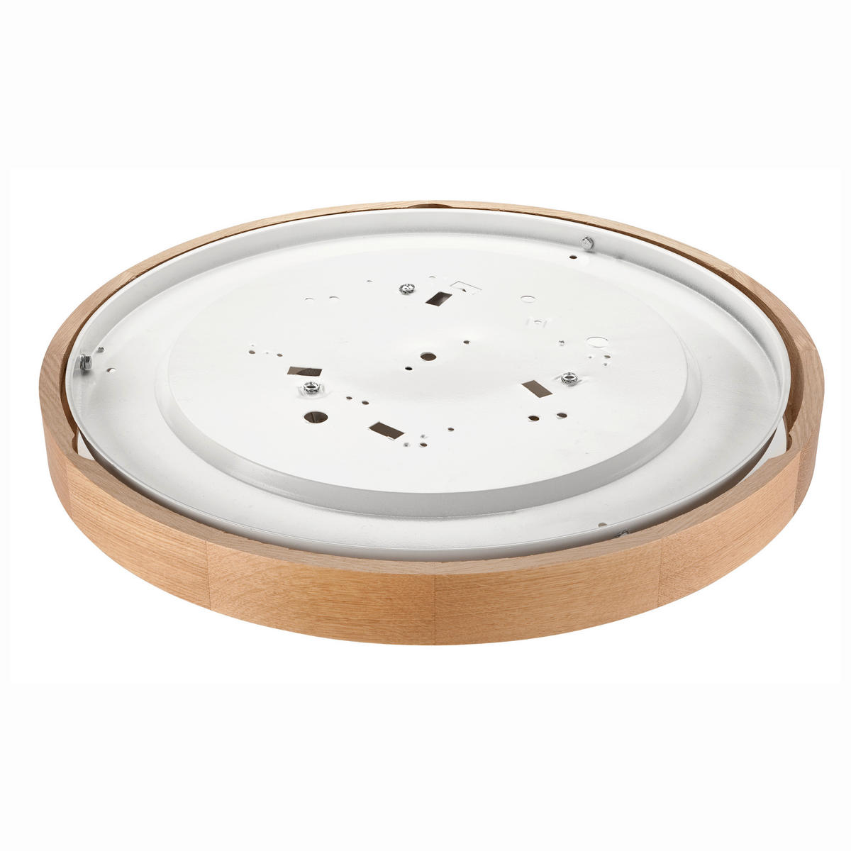 Lamkur Deckenleuchte ANELLO 41308 Eiche Glas Holz H/L: ca. 8x47 cm E27 3 Brennstellen Anello - Eiche (47,00cm) - Lamkur