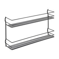 Metaltex Haushaltshelfer schwarz Stahl B/H/L: ca. 36,4x19x8 cm Gewürzregal_Lava 2Etg. - schwarz (8,00/36,40/19,00cm) - Metaltex