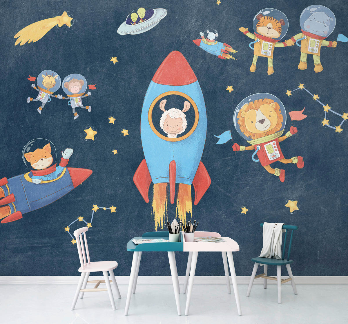 Komar Fototapete Friends in Space B/L: ca. 350x280 cm Friends in Space - (350,00/280,00cm) - Komar