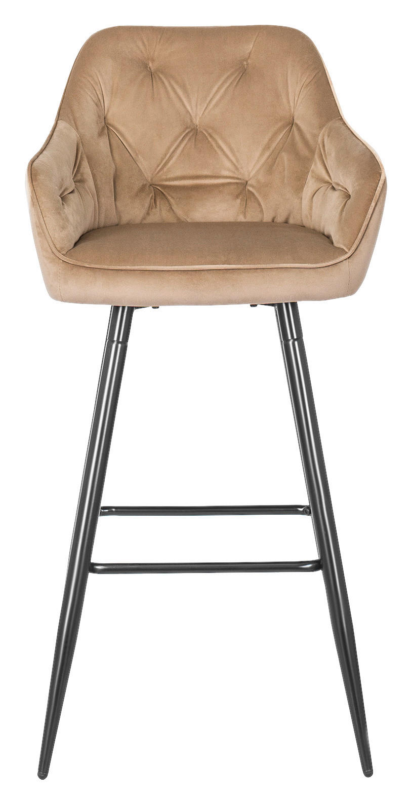 Barhocker SALEM beige Velourstoff B/H/T: ca. 53x105x58 cm SALEM - beige (53,00/105,00/58,00cm) - WIPMEB