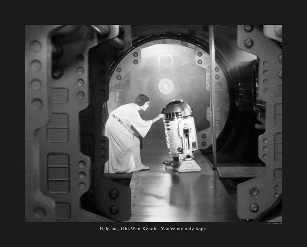 Komar Poster Star Wars Classic Leia R2D2 Quote Star Wars B/L: ca. 50x40 cm Star Wars Classic Leia R2D2 Quote - (50,00/40,00cm) - Komar