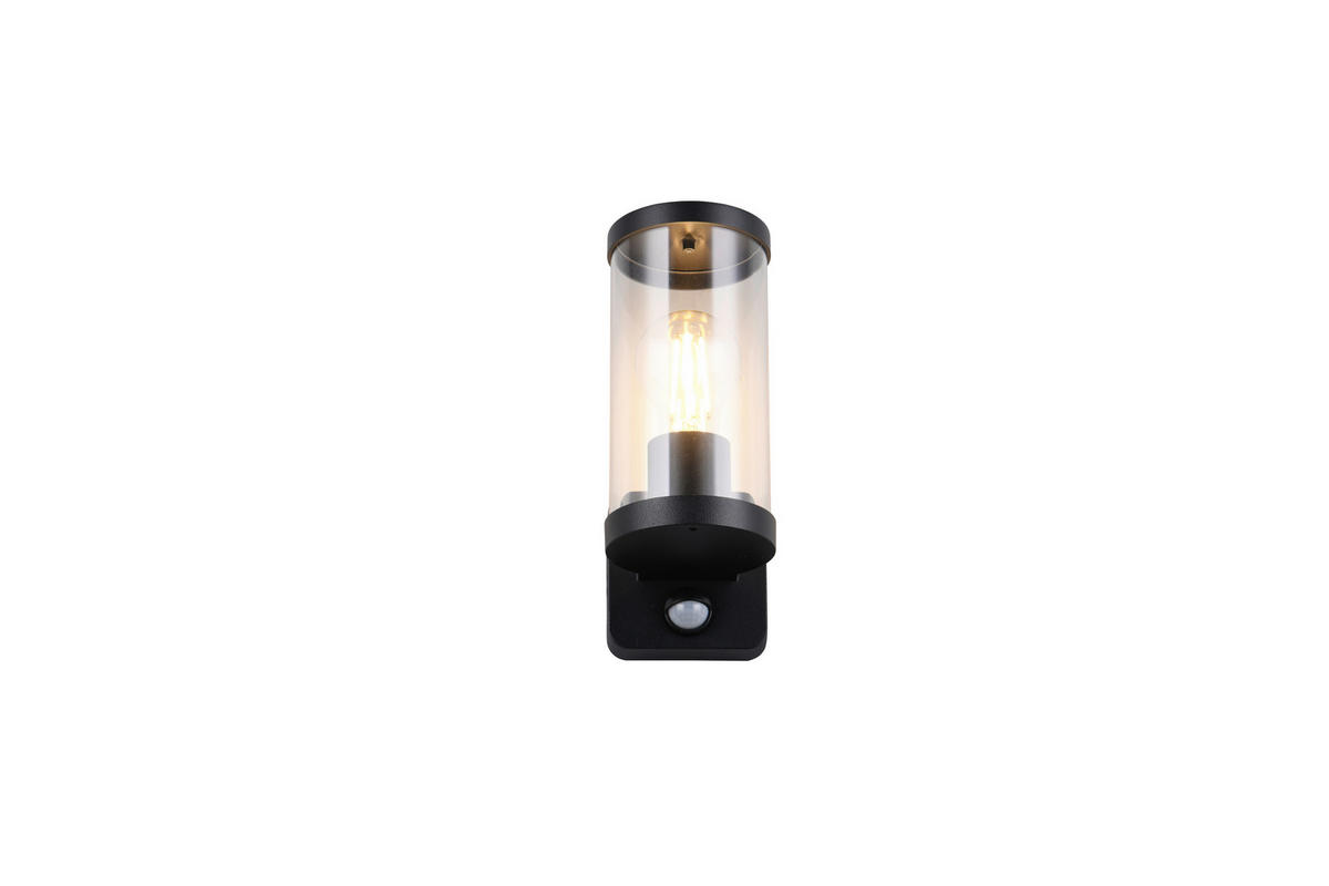 Reality Wandleuchte Bonito R21599132 schwarz transparent Metall Kunststoff B/H/T: ca. 9,5x23x12 cm E27 1 Brennstellen Bonito - schwarz/transparent (9,50/23,00/12,00cm) - Reality