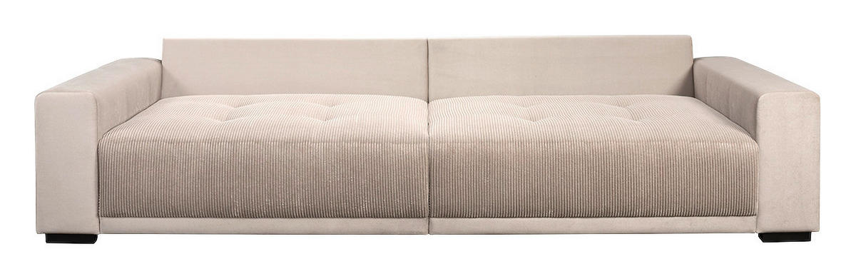 Big Sofa Xantia new 1 beige Velourstoff B/H/T: ca. 318x94x120 cm Xantia new 1 - beige/schwarz (318,00/94,00/120,00cm)