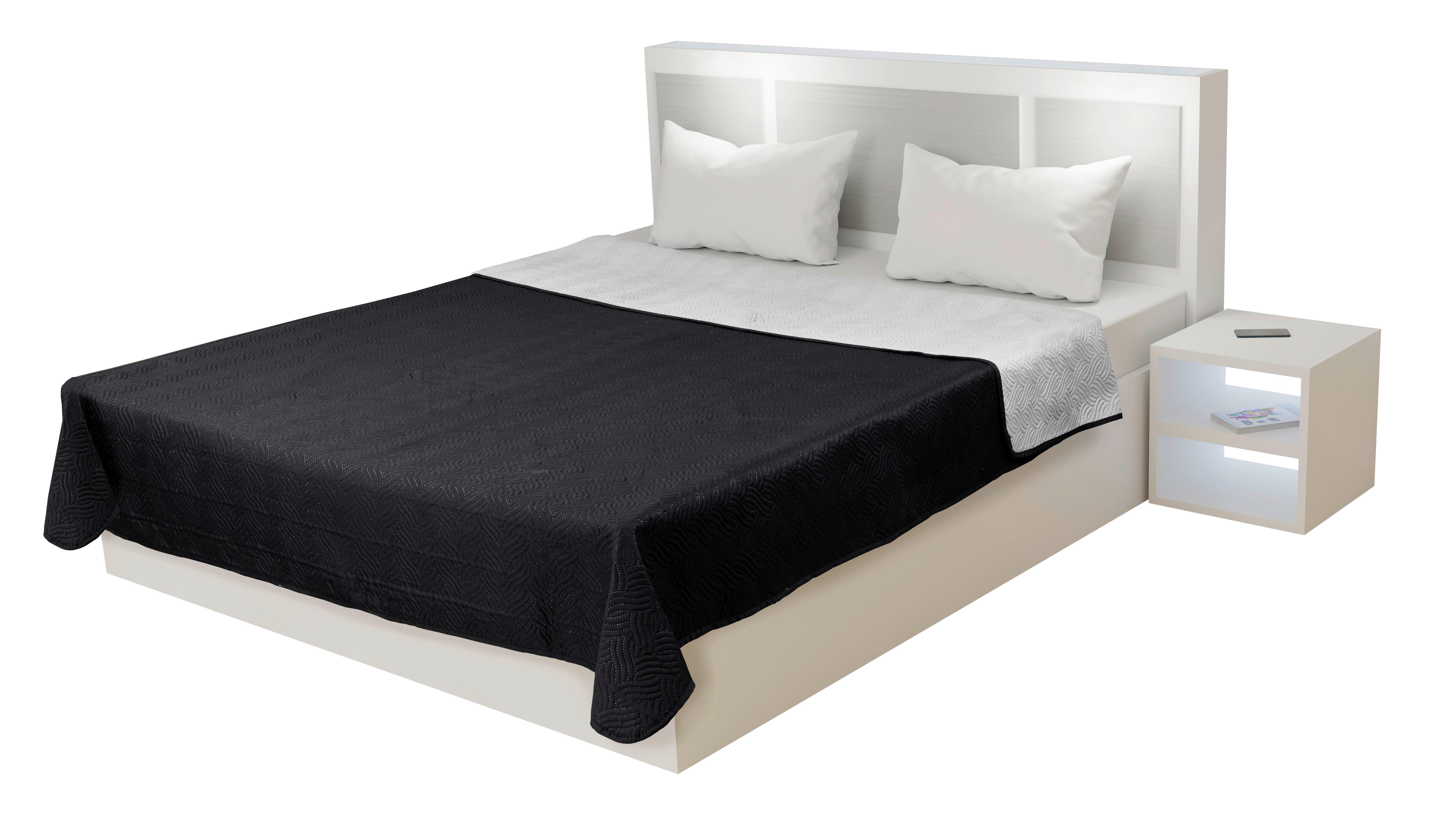 Tagesdecke Tagesdecke-Single 160x220 uni - schwarz/silber (160,00/220,00cm) - Sensation