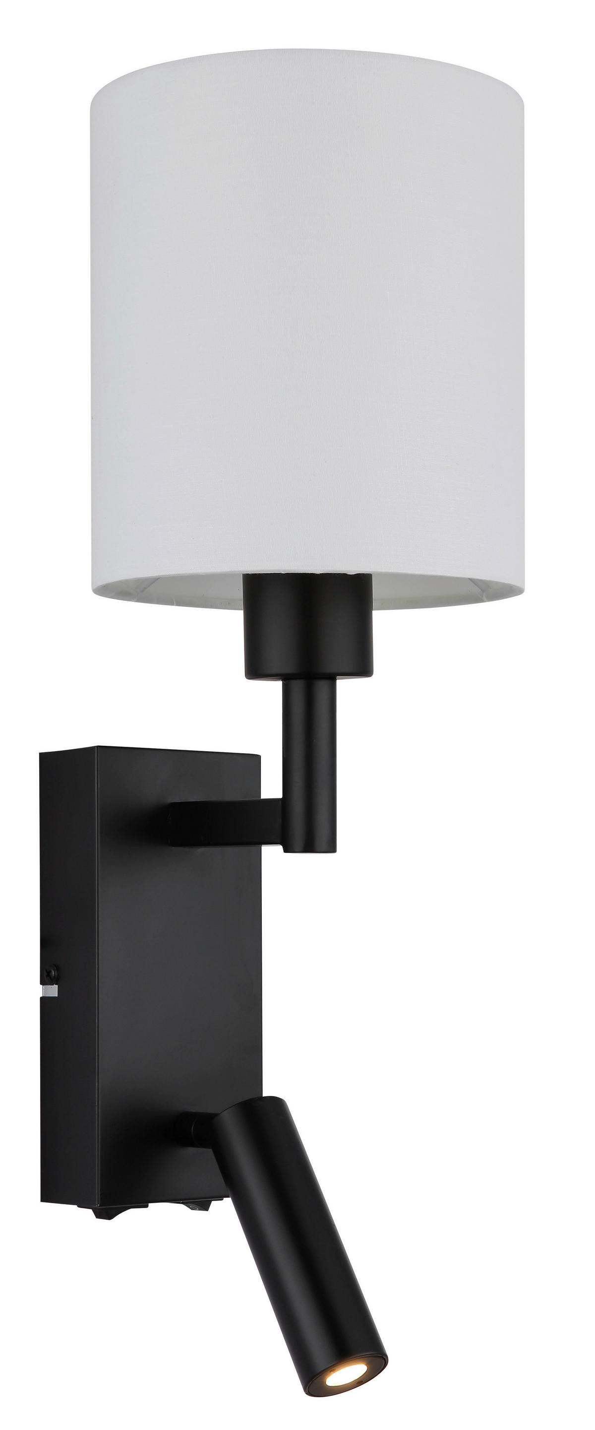 GLOBO Wandleuchte weiß schwarz Metall B/H/L: ca. 17x45,5x15 cm E27 2 Brennstellen Zamora - weiß/schwarz (15,00/17,00/45,50cm) - GLOBO