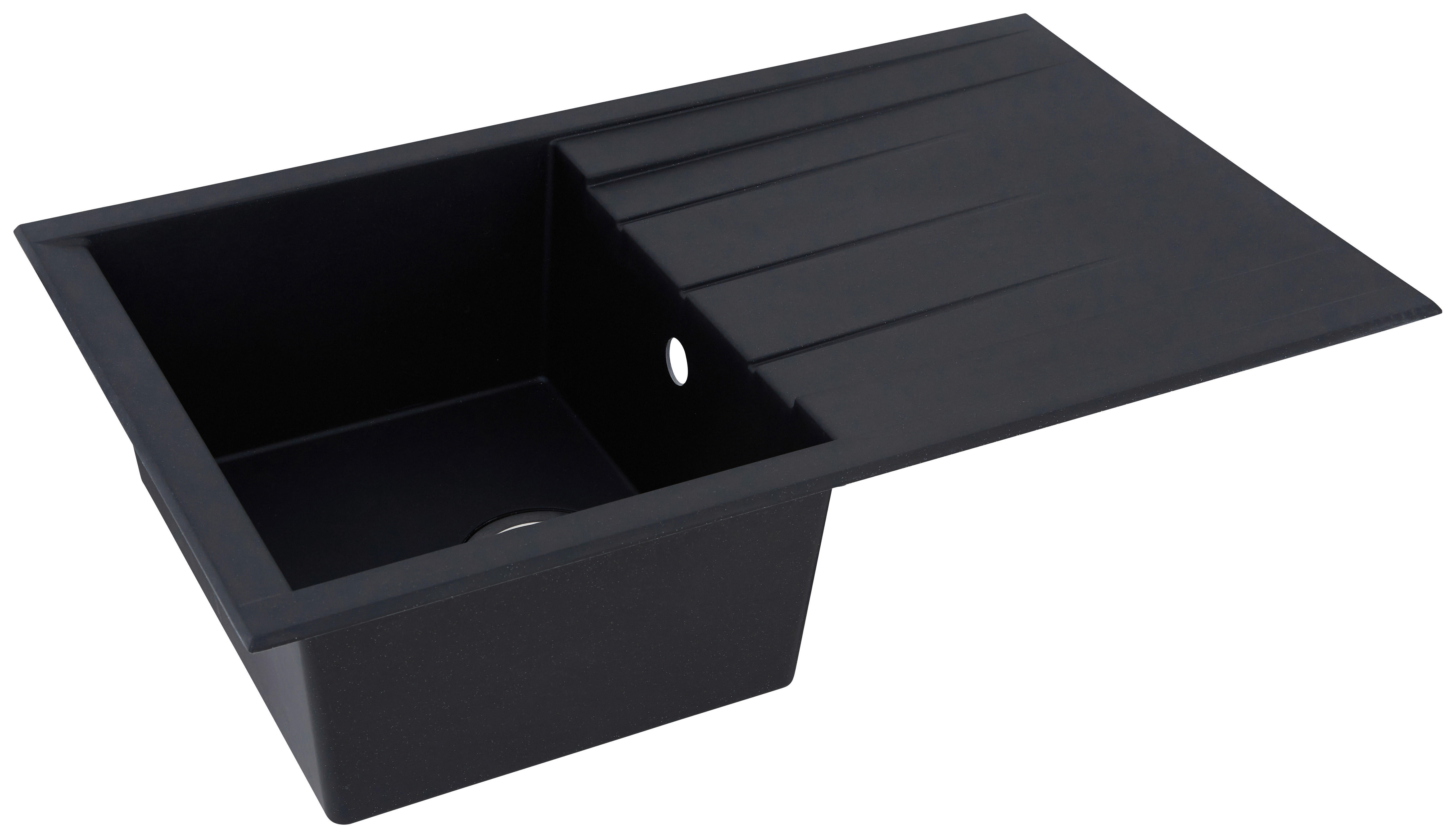 Respekta Einbauspüle Houston 80 x 50 S schwarz Mineralite B/H/T: ca. 80x21x50 cm Houston 80 x 50 S - schwarz (80,00/21,00/50,00cm) - Respekta