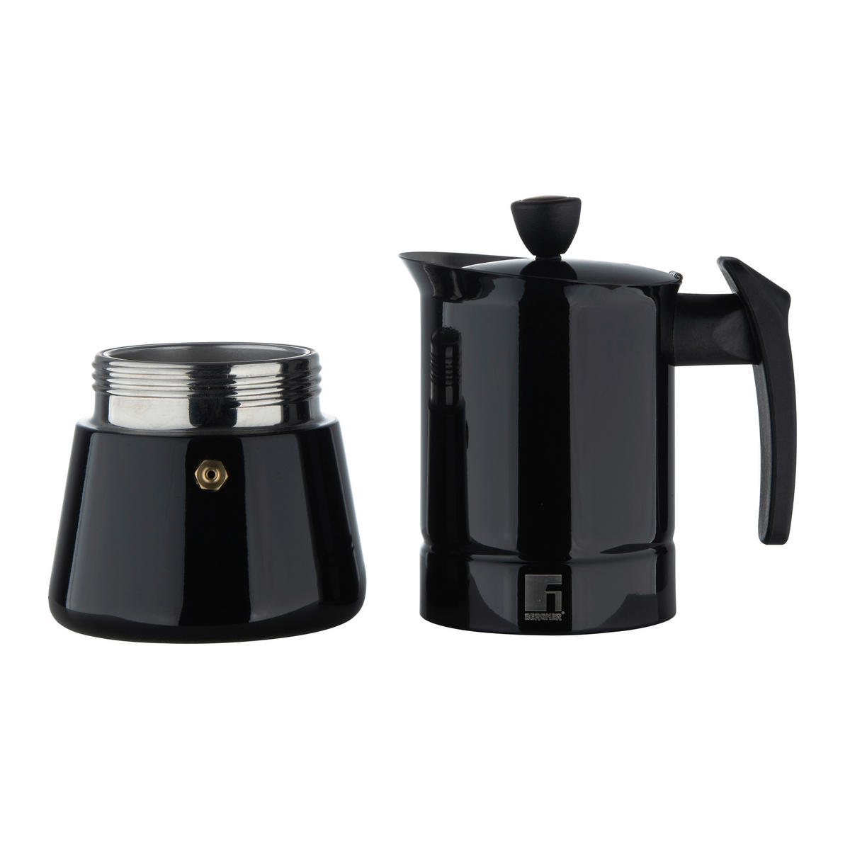 BERGNER Kaffeemaschine schwarz Edelstahl B/H/L: ca. 10,4x20,3x13,1 cm COPPER - schwarz (13,10/10,40/20,30cm) - BERGNER