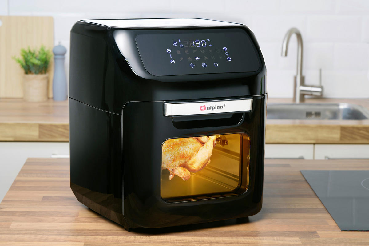 Alpina Heißluftfritteuse schwarz Kunststoff ca. 2 l Heißluftofen/-Fritteuse - schwarz (2,00l) - Alpina