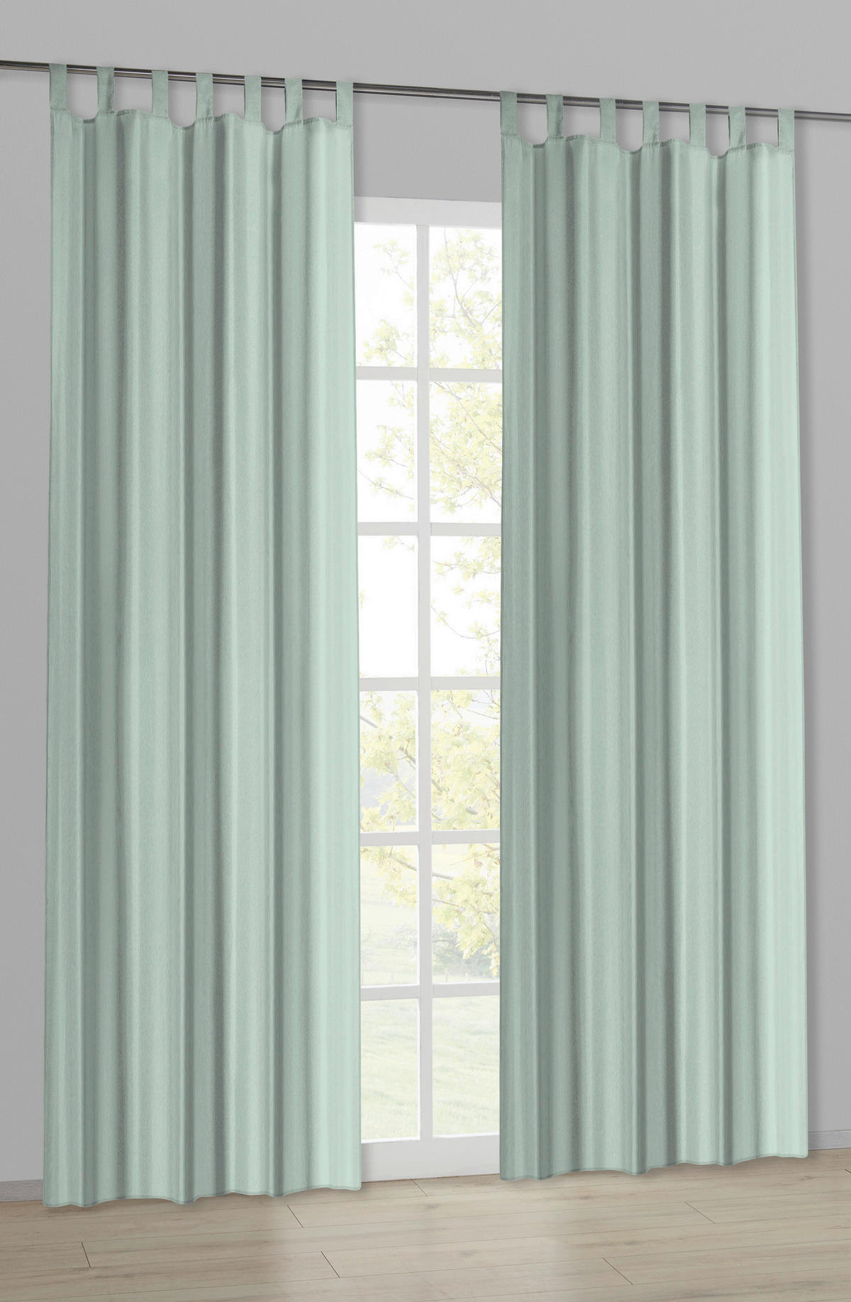 Schlaufenvorhang Silk salbei B/L: ca. 140x225 cm Silk - salbei (140,00/225,00cm)