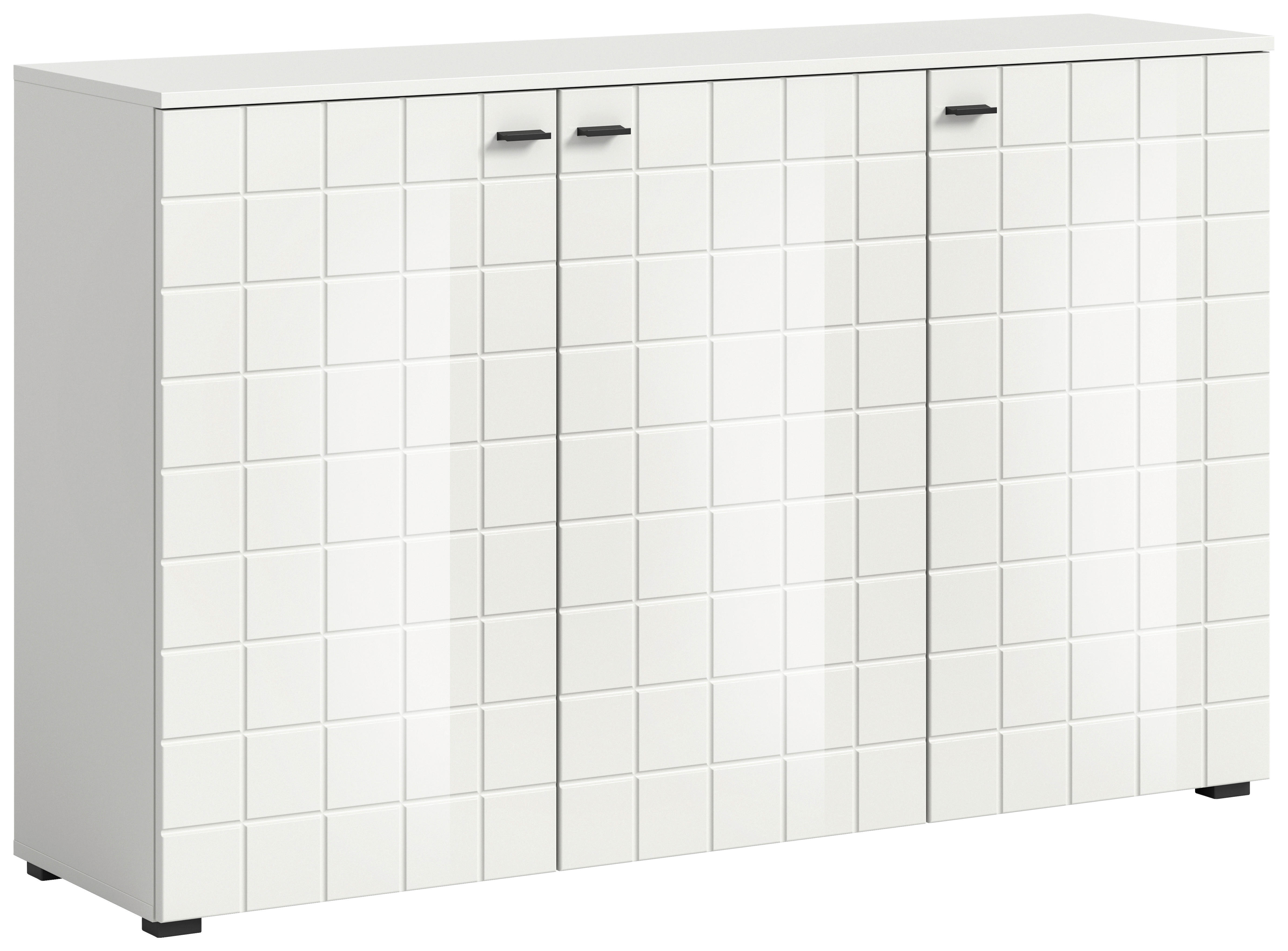 Sideboard Monte weiß weiß Hochglanz B/H/T: ca. 138x86x37 cm Monte - weiß (138,00/86,00/37,00cm)
