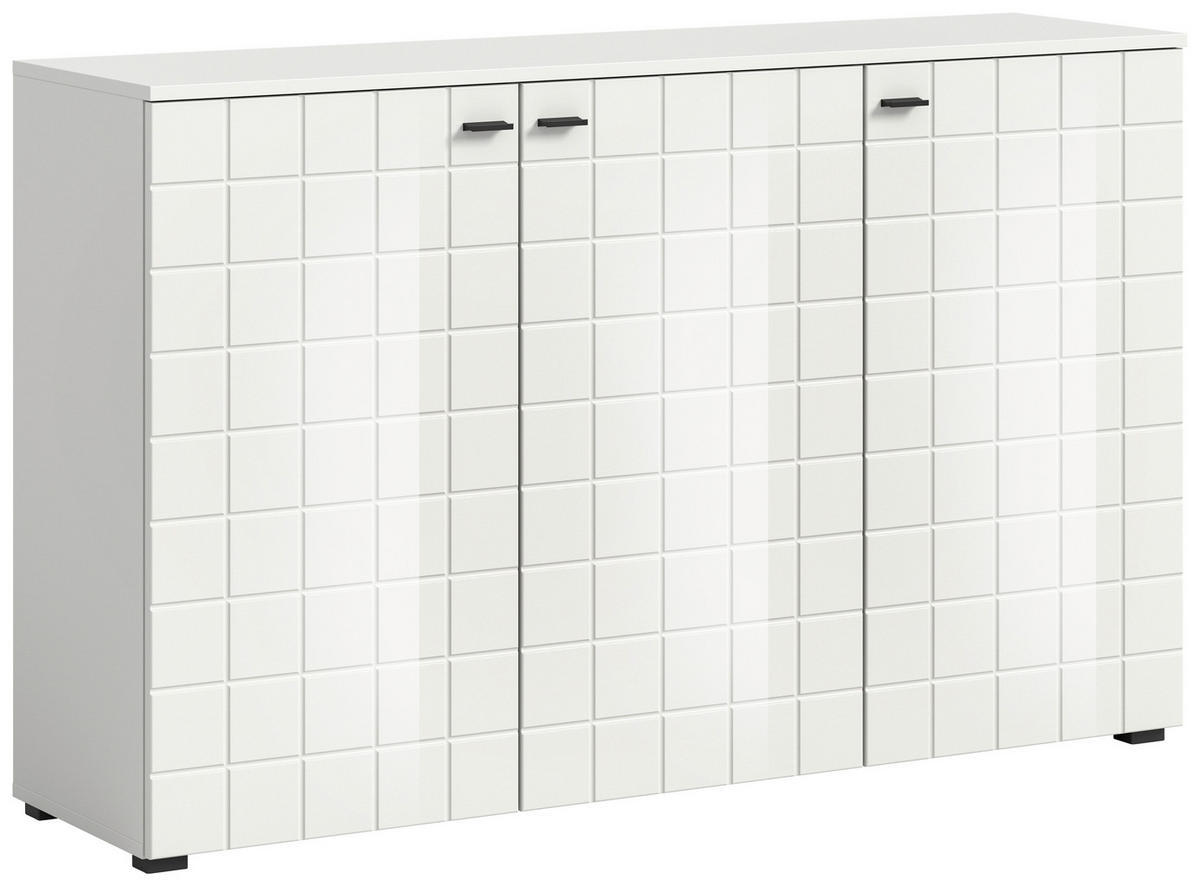 Sideboard Monte weiß weiß Hochglanz B/H/T: ca. 138x86x37 cm Monte - weiß (138,00/86,00/37,00cm)