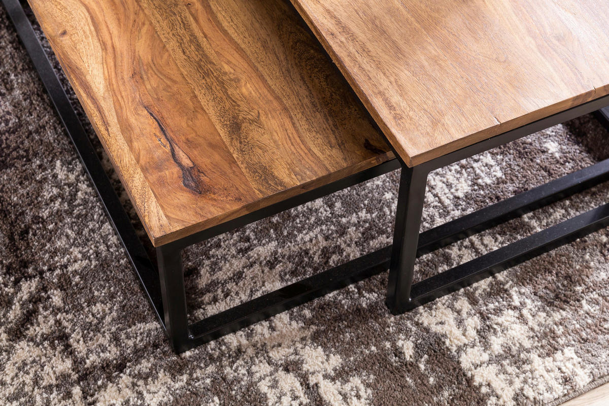 Couchtisch 2er-Set. braun B/H/T: ca. 75x27x75 cm 2er-Set. - braun (75,00/27,00/75,00cm) - Wohnling