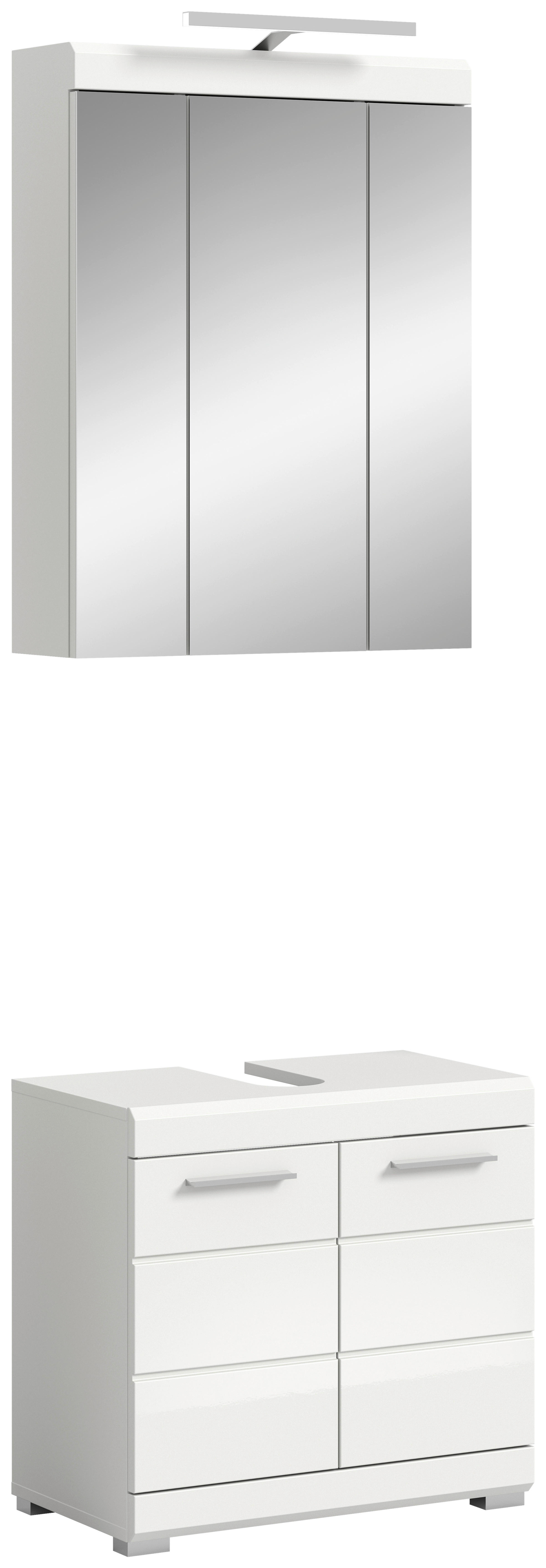 Badezimmer-Set Scout weiß weiß Hochglanz B/H/T: ca. 60x191x34 cm Scout - weiß (60,00/191,00/34,00cm) - xonox.home