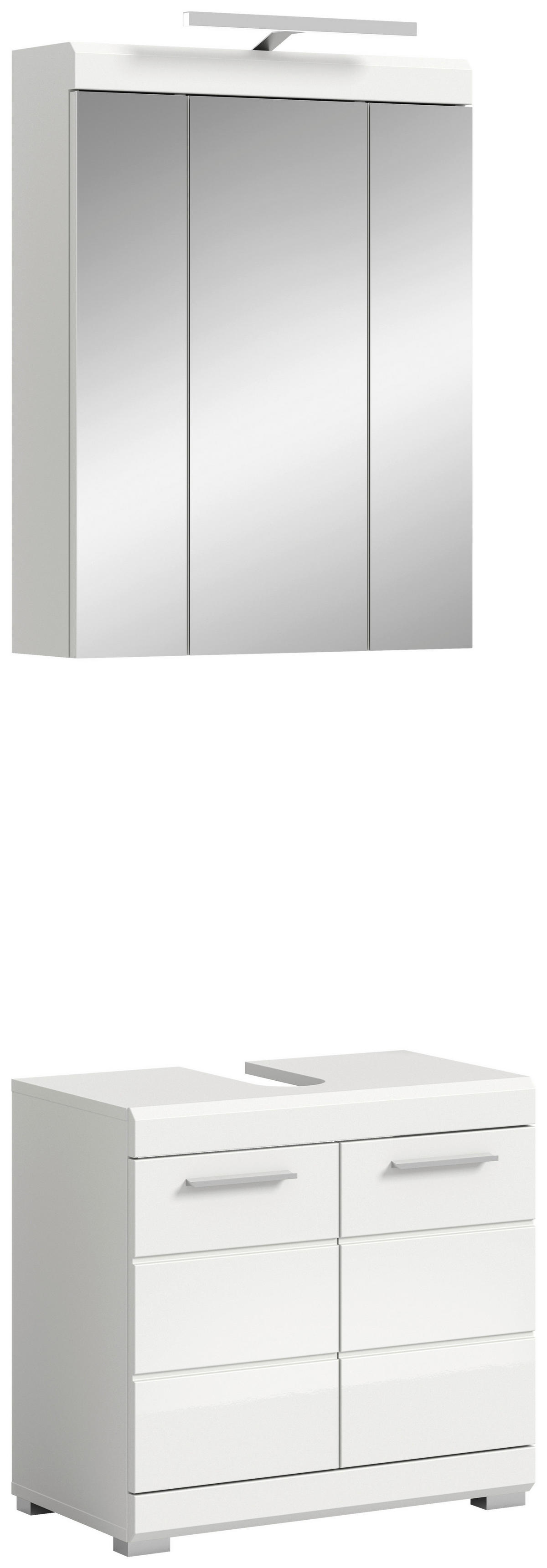 Badezimmer-Set Scout weiß weiß Hochglanz B/H/T: ca. 60x191x34 cm Scout - weiß (60,00/191,00/34,00cm) - xonox.home