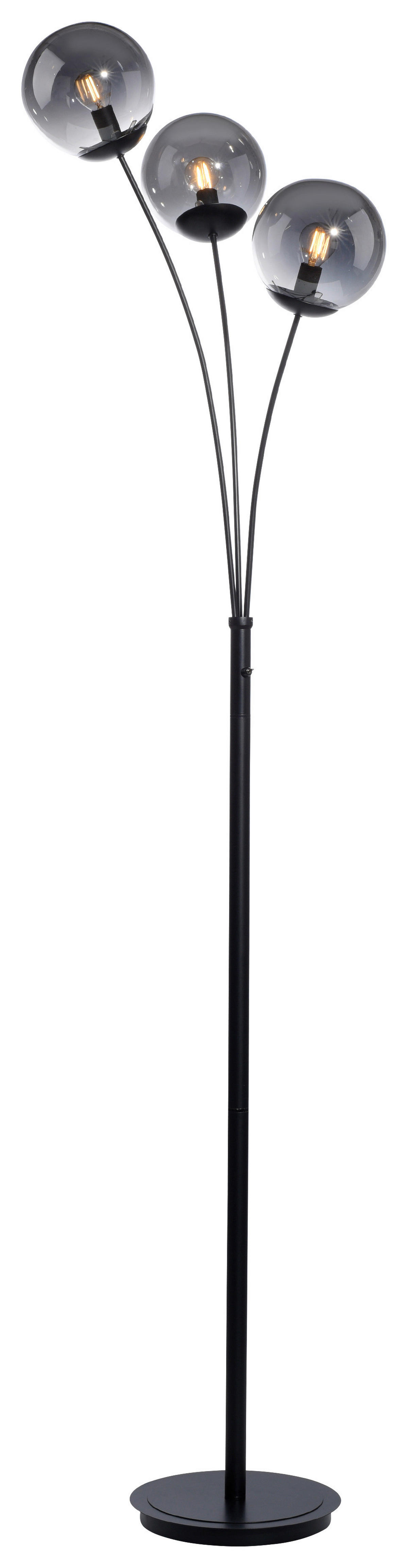 Just Light Stehleuchte BIG WIDOW 14603-18 schwarz Rauchglas Metall B/H: ca. 35x185 cm E14 3 Brennstellen BIG WIDOW - schwarz (35,00/185,00cm) - Just Light