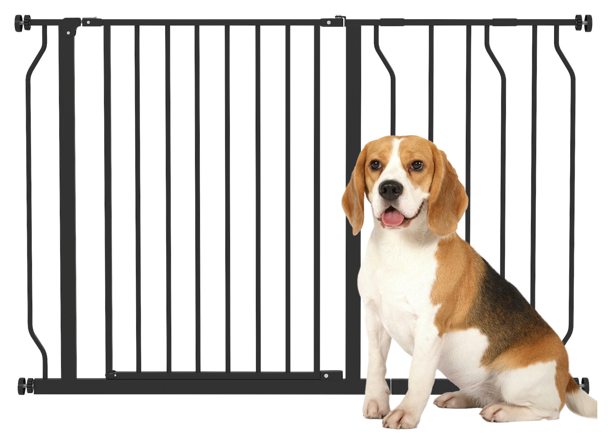 PawHut Schutzgitter schwarz Stahl B/H/L: ca. 4x76x115 cm Schutzgitter - schwarz (115,00/4,00/76,00cm) - PawHut