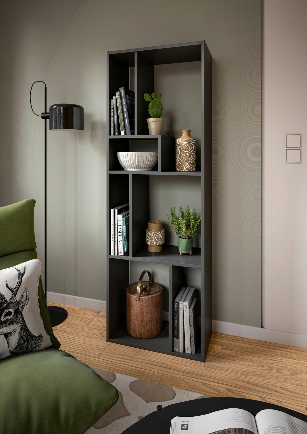 Regal Tommy grau B/H/T: ca. 159x54x28 cm Tommy - grau (159,00/54,00/28,00cm)