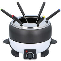 Fondue-Set weiß Alu Edelstahl Fondueset_6_Personen - weiß/schwarz (800ml)