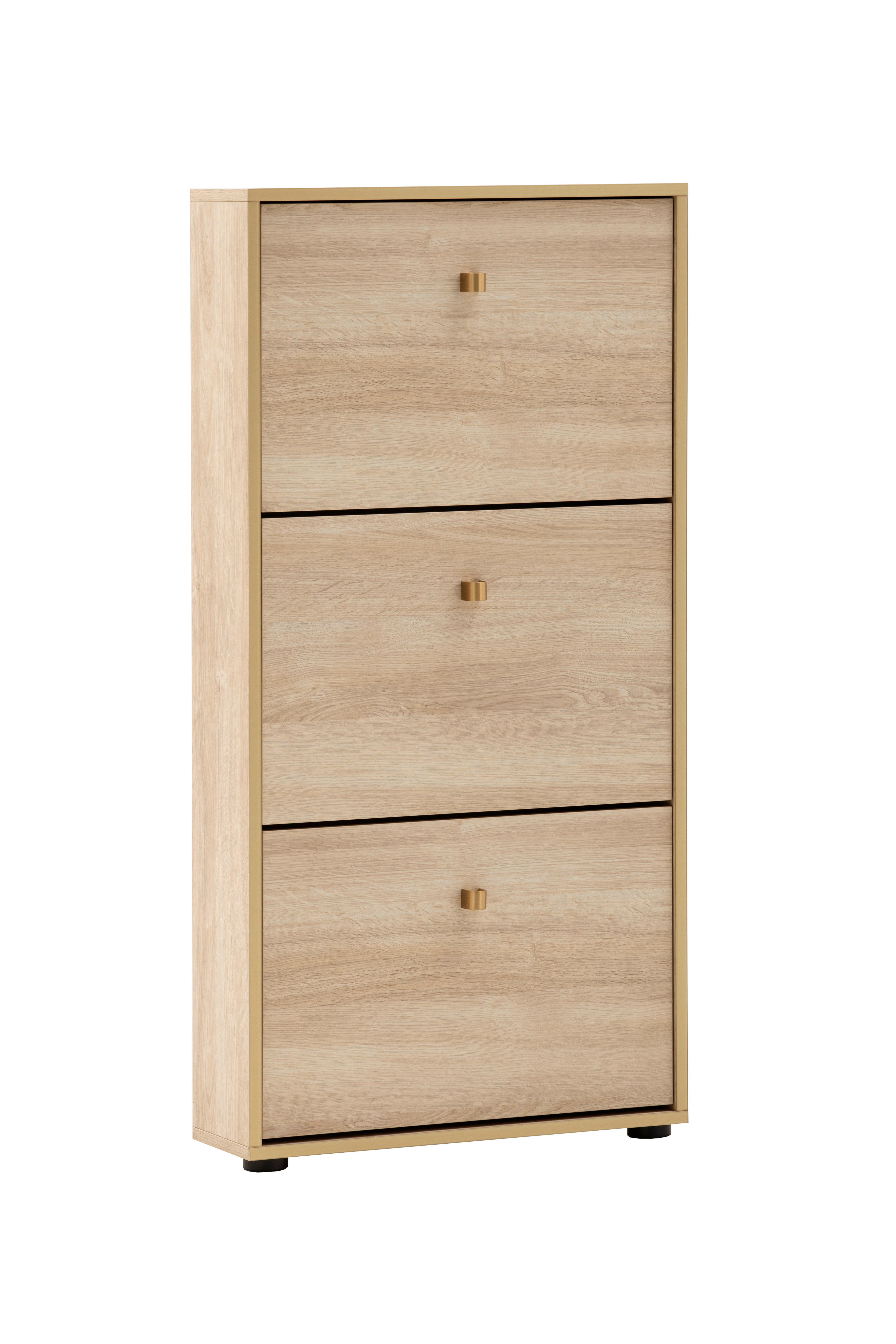 Schuhkipper Flora, 3er Eiche Nachbildung B/H/T: ca. 59,8x122x19,55 cm Flora, 3er - Eiche (59,80/122,00/19,55cm) - Schildmeyer