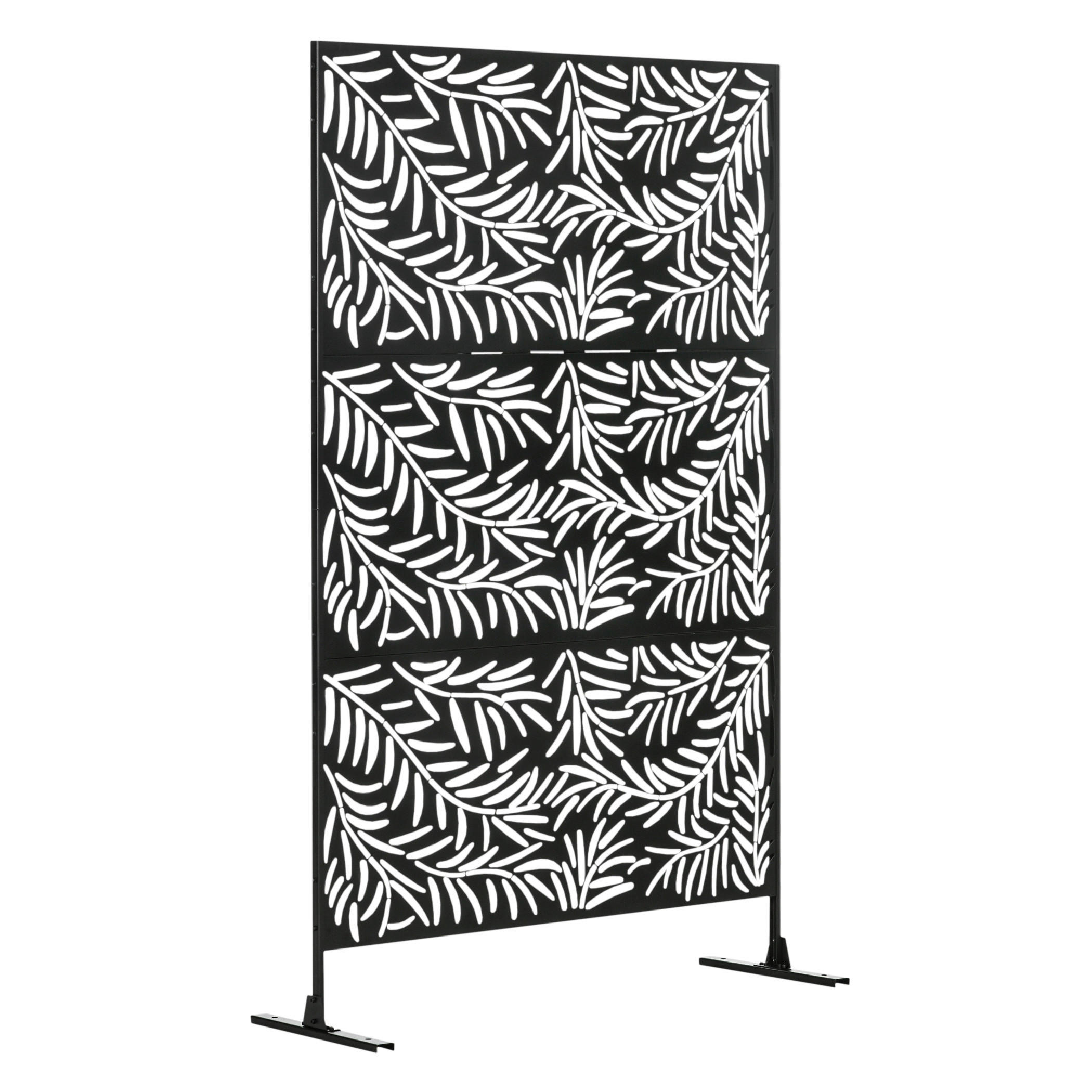 Outsunny Paravent mit Stahlrahmen Paravent_mit_Stahlrahmen - schwarz (122,00/45,00/198,00cm) - Outsunny