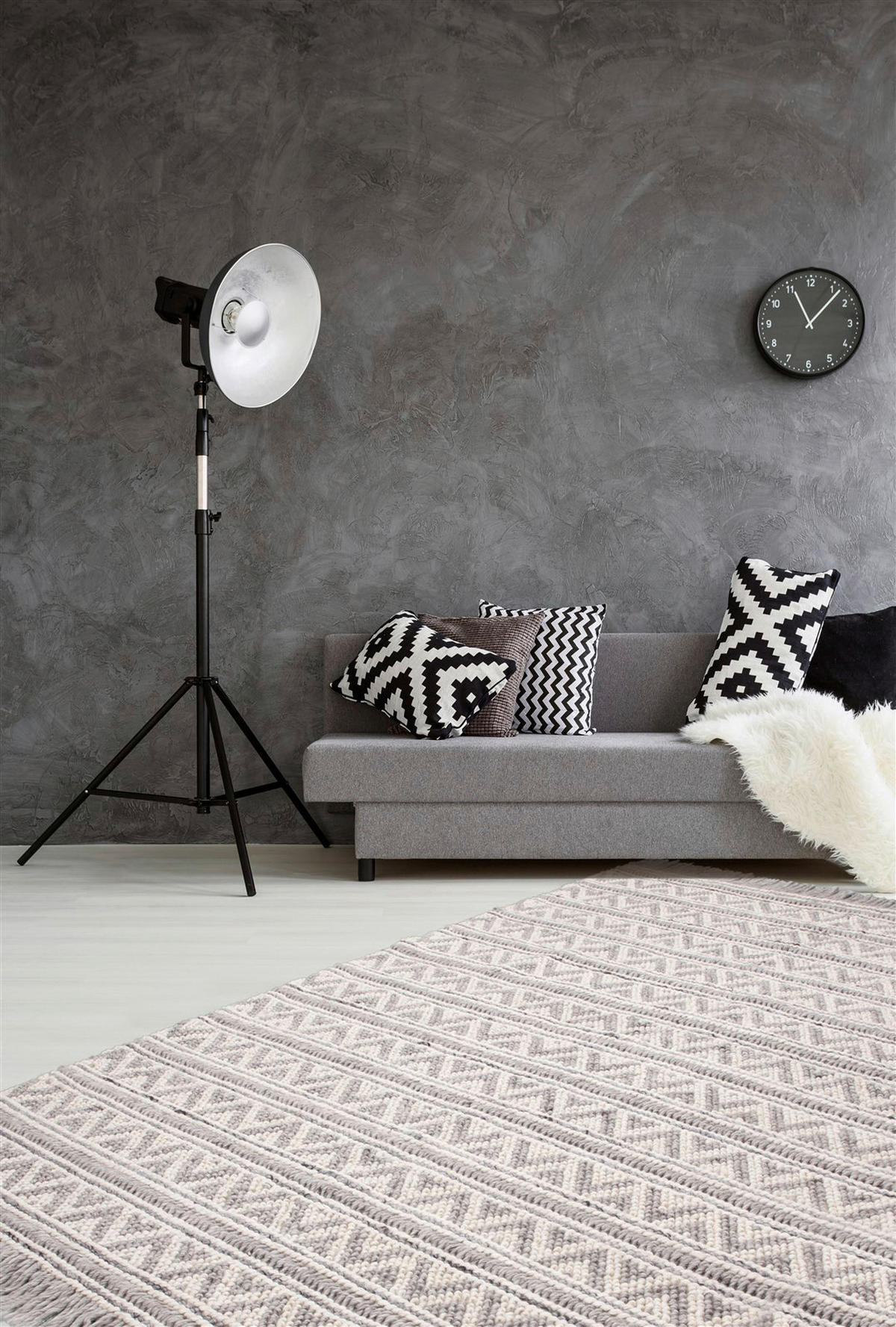 Kayoom Kurzflorteppich Natura 410 silber B/L: ca. 80x150 cm Natura 410 - creme/silber (80,00/150,00cm) - Kayoom