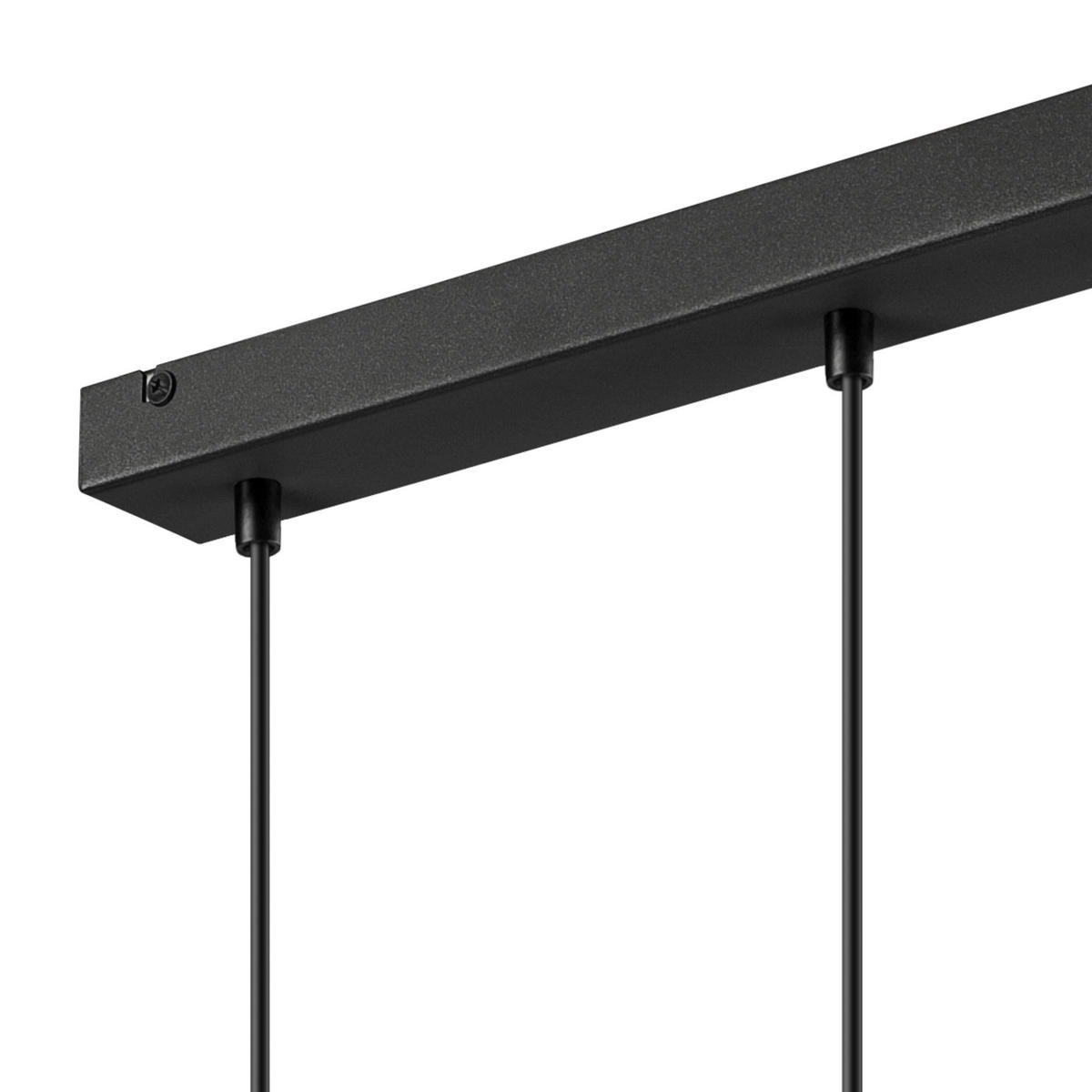 Lamkur Pendelleuchte schwarz Stahl B/H/L: ca. 8x90x50 cm E27 3 Brennstellen DIEGO - schwarz (50,00/8,00/90,00cm) - Lamkur