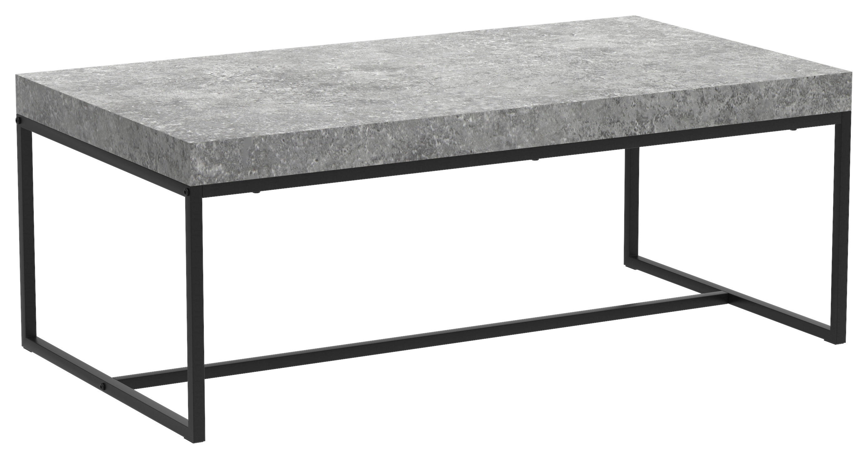 Couchtisch Verona Beton Optik B/H/T: ca. 110x42x60 cm Verona - Beton/schwarz (110,00/42,00/60,00cm)