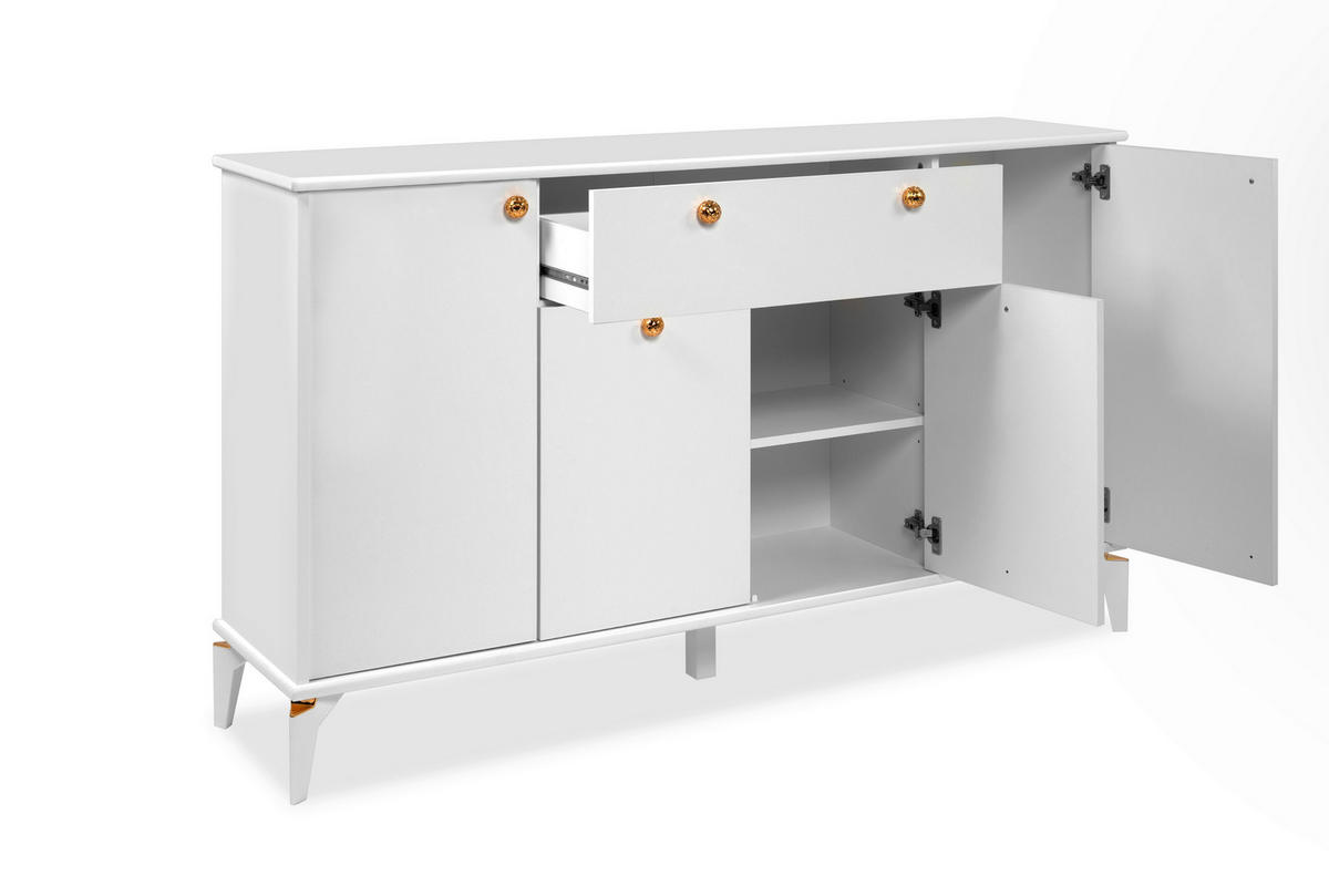 Sideboard Izmir Izmir Izmir Izmir Izmir Izmir weiß Kupfer B/H/T: ca. 158x90x36 cm Izmir Izmir Izmir Izmir Izmir Izmir - weiß/Kupfer (158,00/90,00/36,00cm)