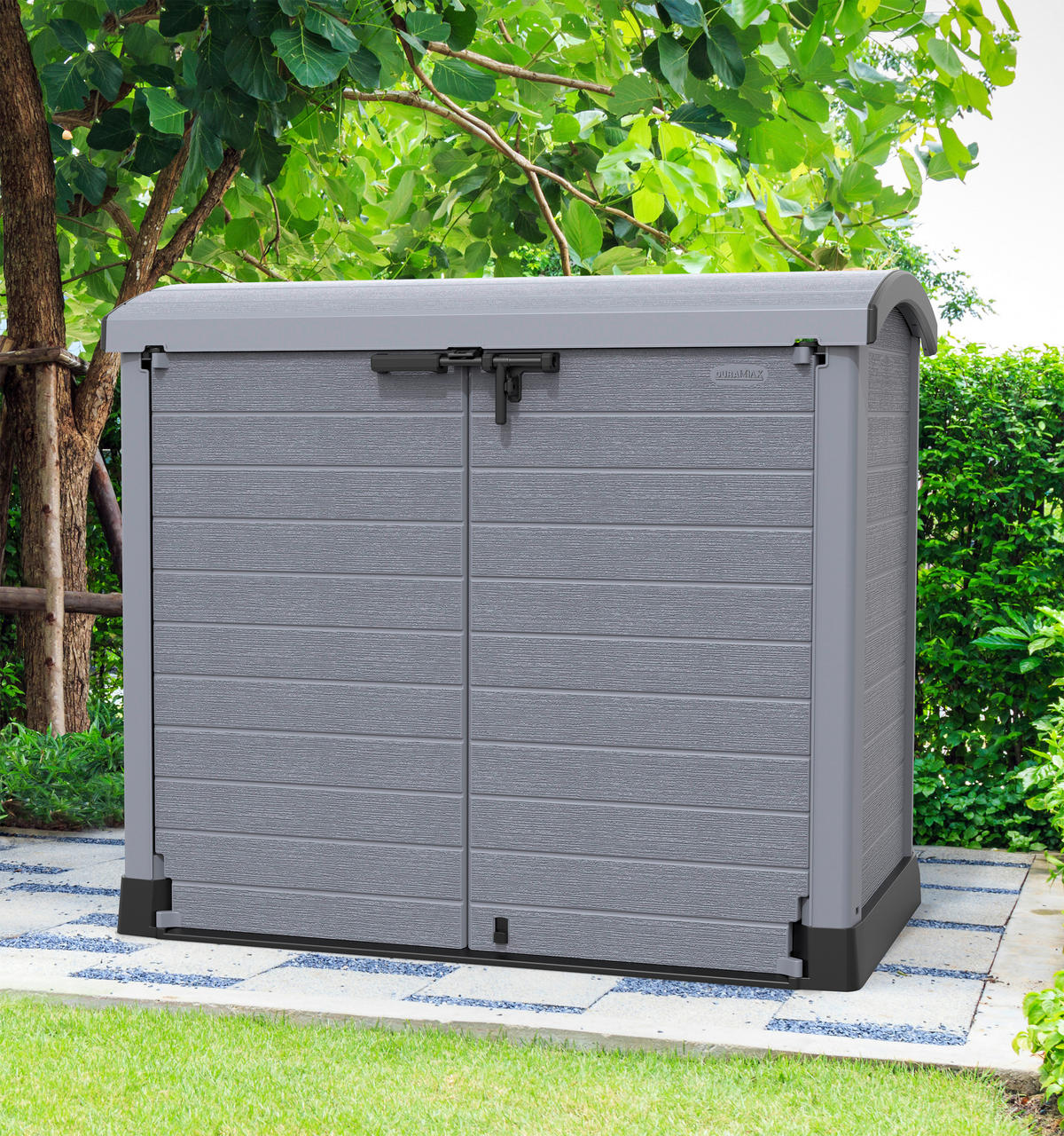 VCM Mülltonnenbox 2er StoreAway grau Kunststoff B/H/L: ca. 145x125x83 cm StoreAway - grau (83,00/145,00/125,00cm) - VCM