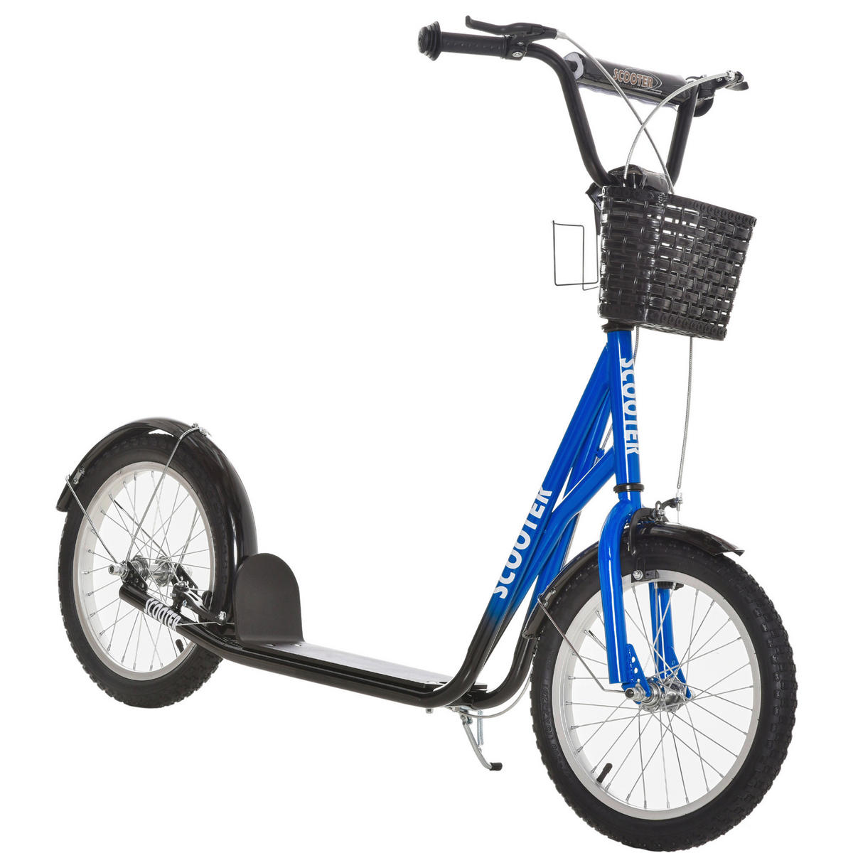 HOMCOM Kinderroller blau Kinderroller - blau/weiß (139,00/58,00/96,00cm) - HOMCOM