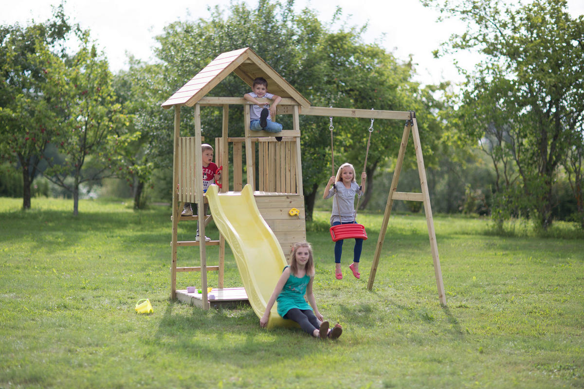 Wendi Toys Stelzenspielhaus Biene natur B/H/T: ca. 270x270x280 cm Biene - gelb/natur (270,00/270,00/280,00cm) - Wendi Toys