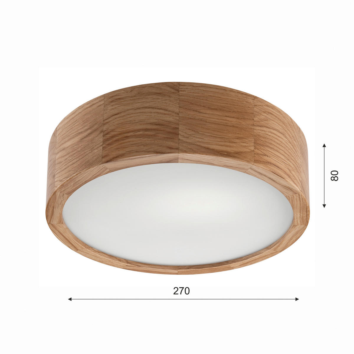 Lamkur Deckenleuchte 49434 Eiche Glas Eiche H/L: ca. 8x27 cm E27 2 Brennstellen Deckenleuchte 2flg. - Eiche (27,00cm) - Lamkur