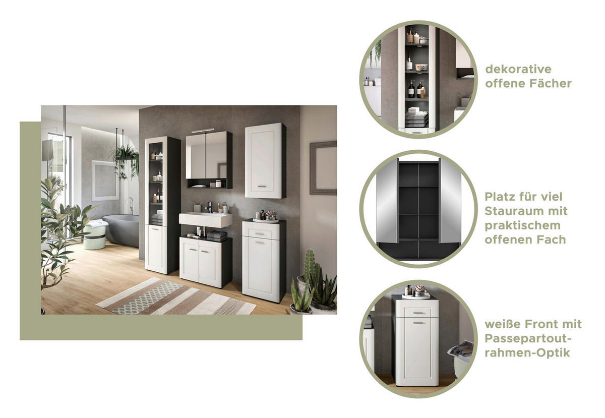 Hochschrank LAGO B/H/T: ca. 40x188x34 cm LAGO - (40,00/188,00/34,00cm) - xonox.home