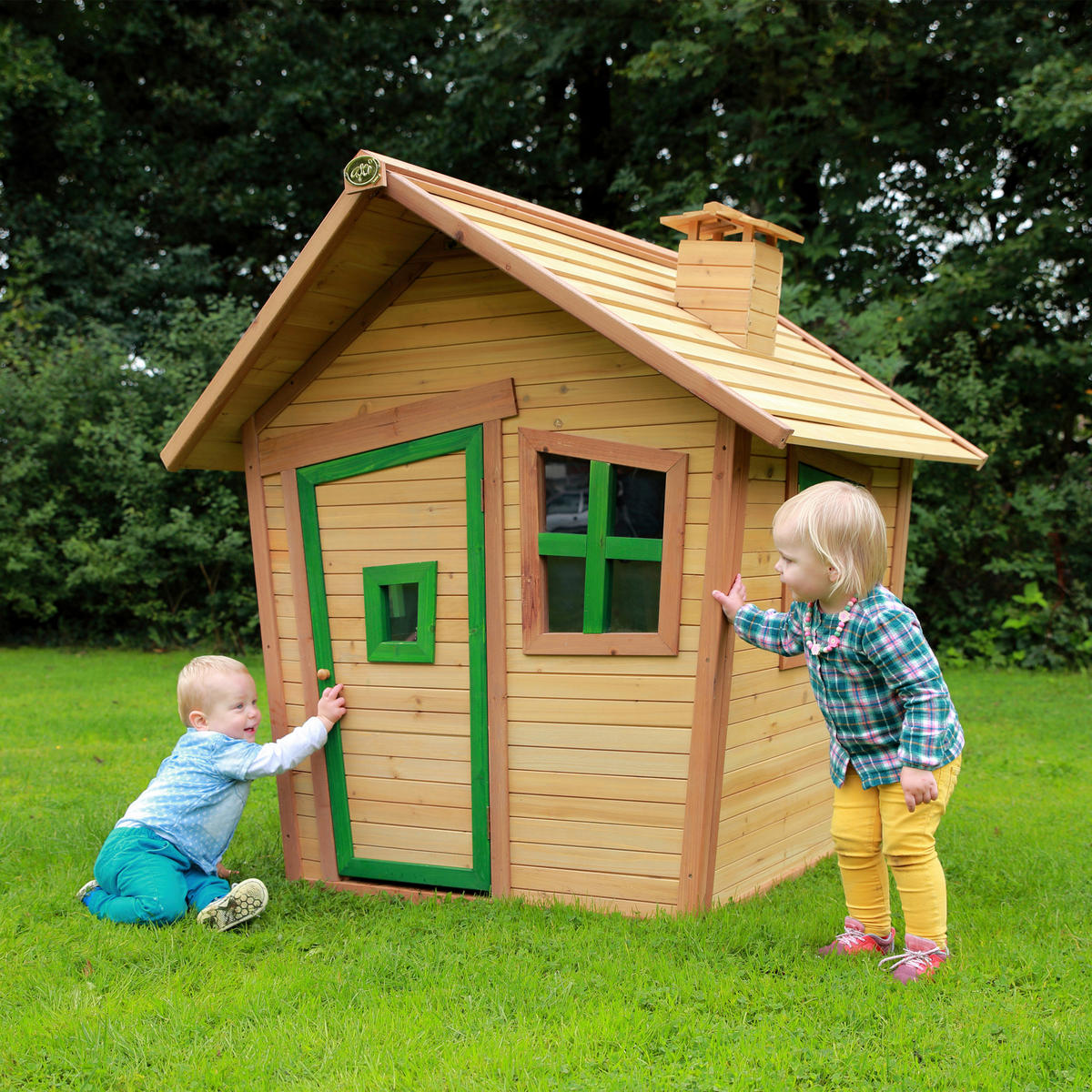 AXI Spielhaus Alice braun B/H/L: ca. 144x146x157 cm Alice - braun/grün (157,00/144,00/146,00cm) - AXI