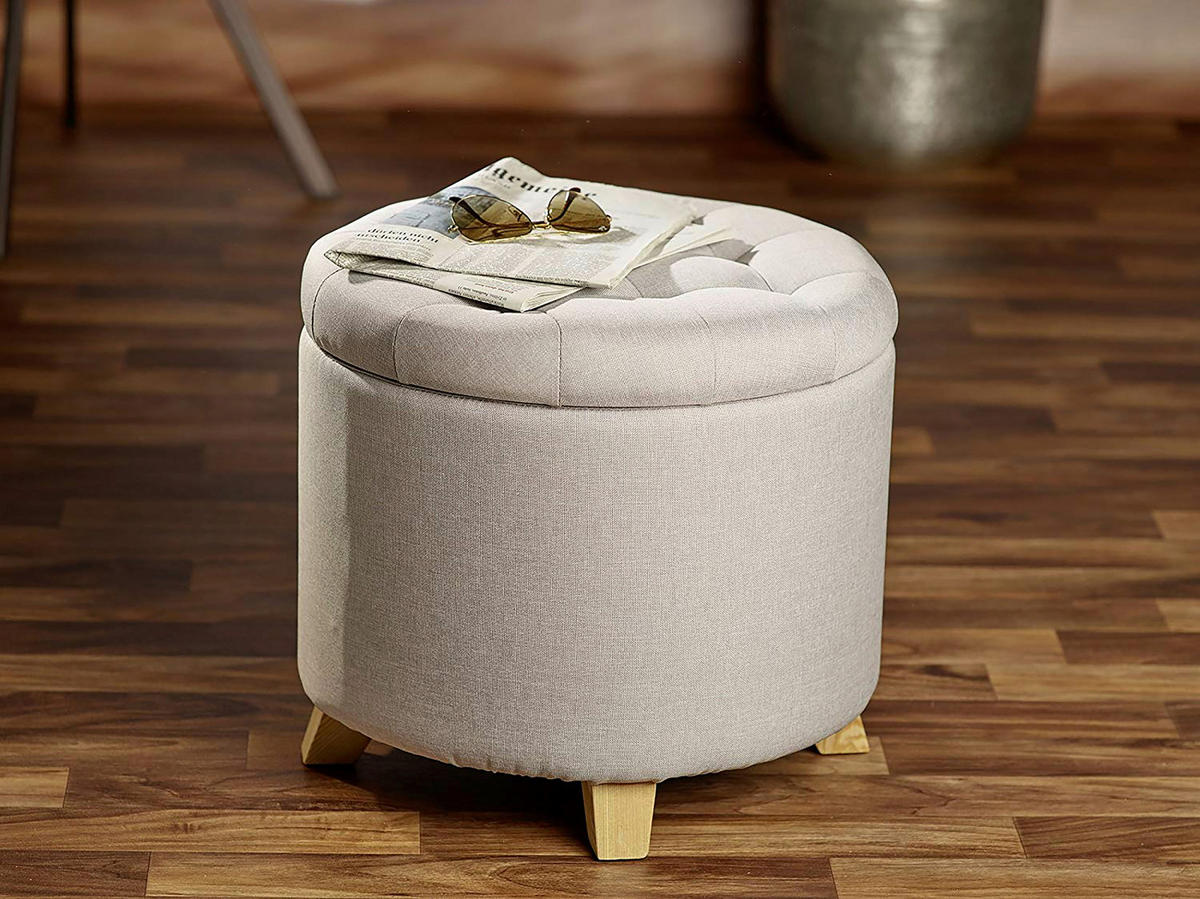 ECHTWERK Sitzhocker Mary grau B/H/L: ca. 45x41x45 cm Mary - grau (45,00/45,00/41,00cm) - ECHTWERK