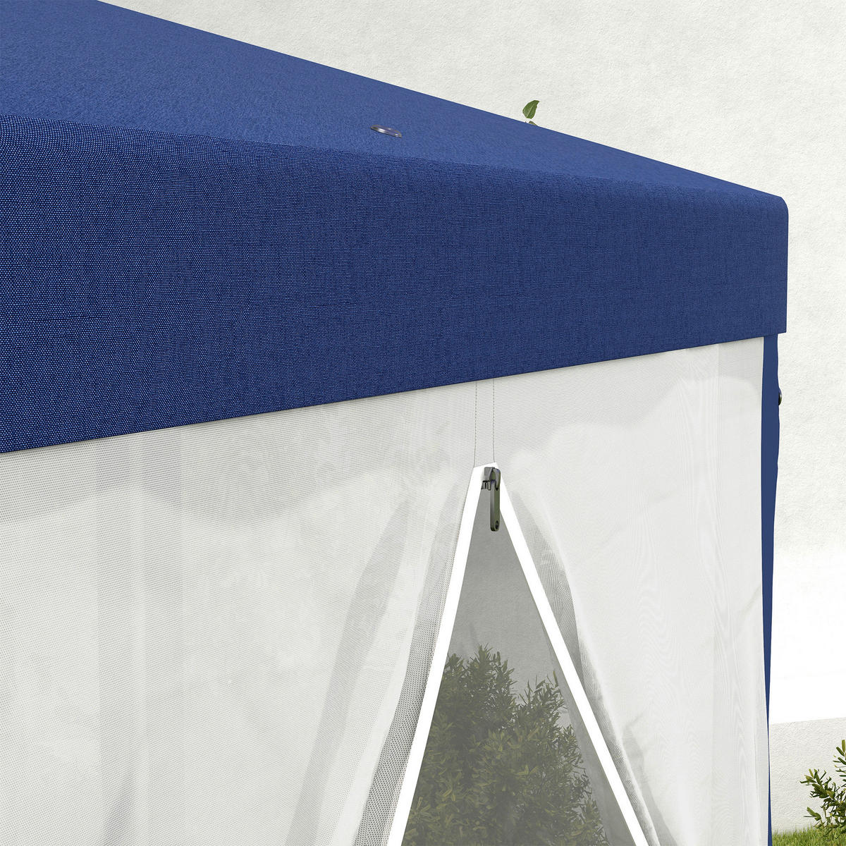 Outsunny Pavillon blau Polyester B/H/L: ca. 341,2x250x394 cm Pavillon - blau (394,00/341,20/250,00cm) - Outsunny
