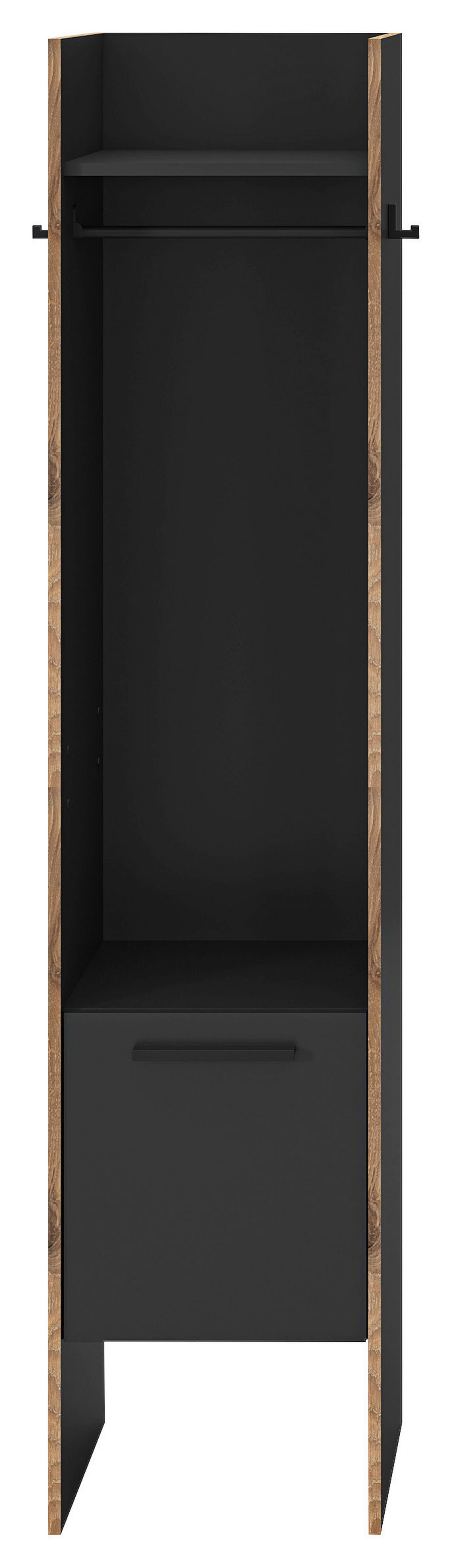 Garderobenschrank Bueno Basalt Nox Oak Nachbildung B/H/T: ca. 42x189x37 cm Bueno - Basalt (42,00/189,00/37,00cm) - xonox.home