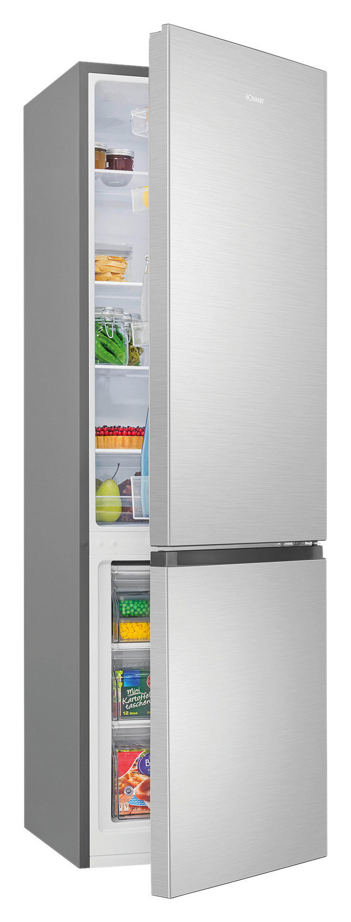 Bomann Kühl-/Gefrierkombination KG 7353 Inox B/H/T: ca. 55x180x56 cm Kühl-/Gefrierkombi KG 7353 773539 - Inox (55,00/180,00/56,00cm) - Bomann
