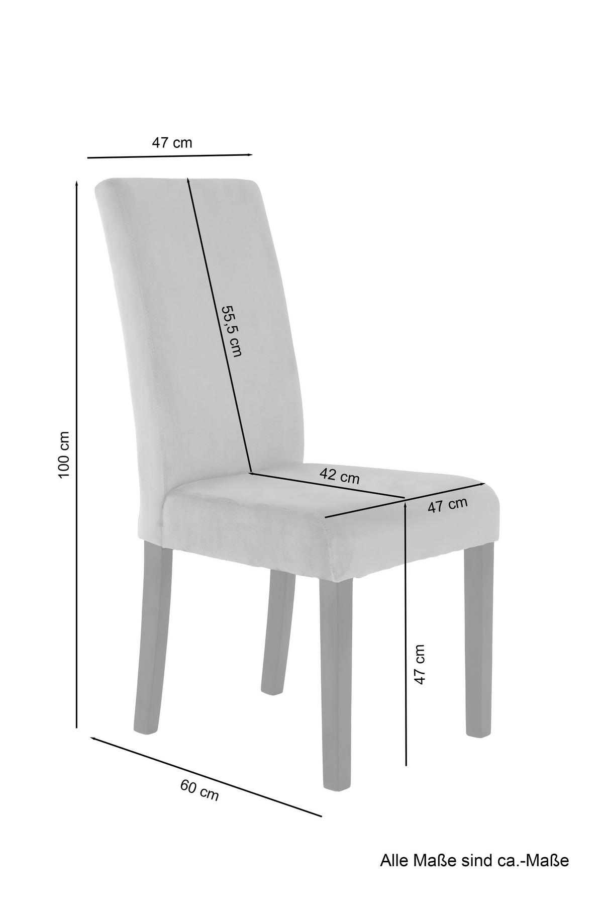 Stuhl SILVIO 2er-Set grau schwarz POCO 47x100x60 ca. online B/H/T: kaufen Stoff ▷ cm Holz bei