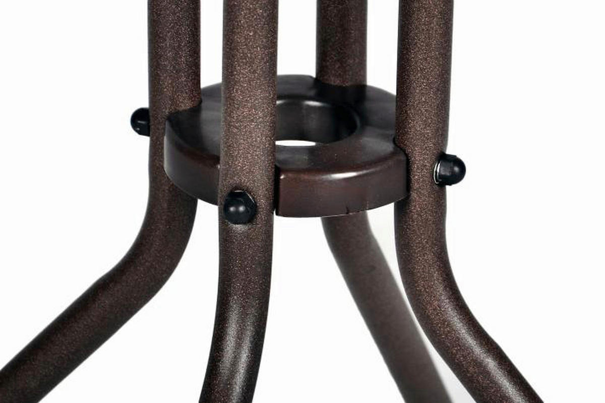 VCM Bistrotisch dunkelbraun Stahl H/D: ca. 72x60 cm Bistrotisch_mit_Glasplatte - dunkelbraun (60,00/72,00cm) - VCM