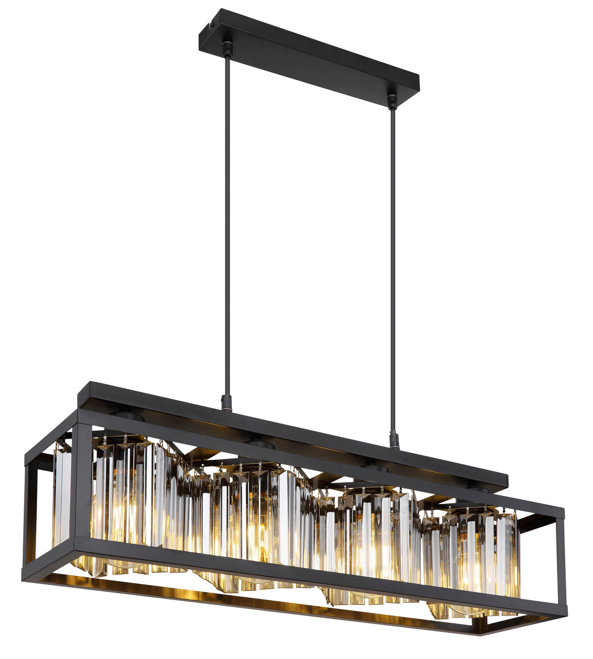 GLOBO Pendelleuchte 15697-4H schwarz Metall B/H/L: ca. 17x120x68 cm E27 4 Brennstellen Pendelleuchte_Mathilde 4flg. - schwarz (68,00/17,00/120,00cm) - GLOBO